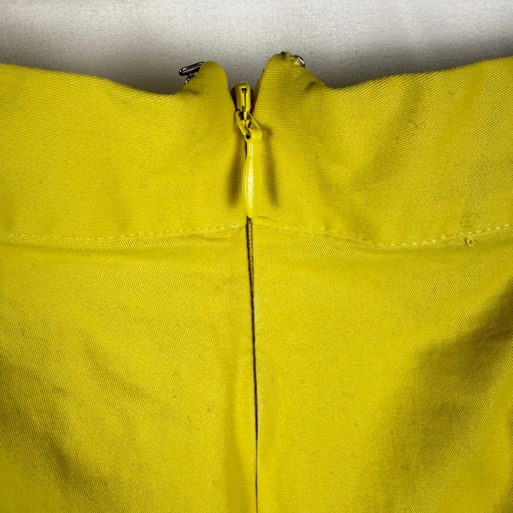 Corey Lynn Calter Yellow Ultra Wide Leg Pleated Cotton Pants Medium Colorful - Picture 8 of 11